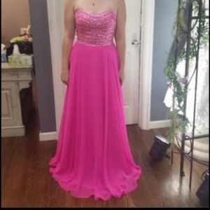 Pink formal beaded dress